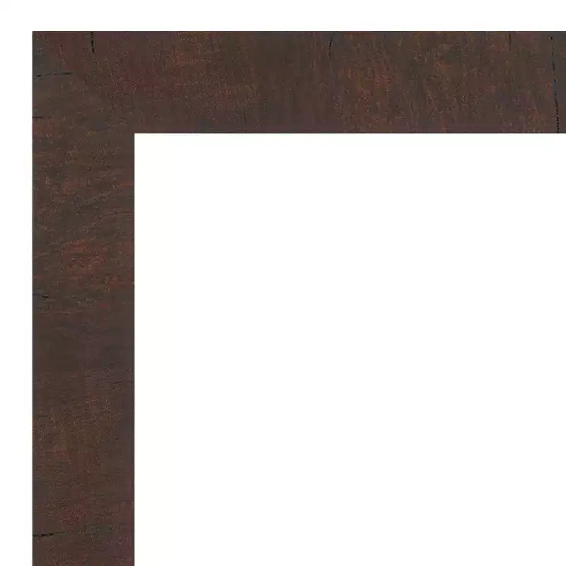 Miroir mural de salle de bain Wildwood marron non biseauté de 33 po x 27 po - : Rectangulaire, cadre en polystyrène, montage mural