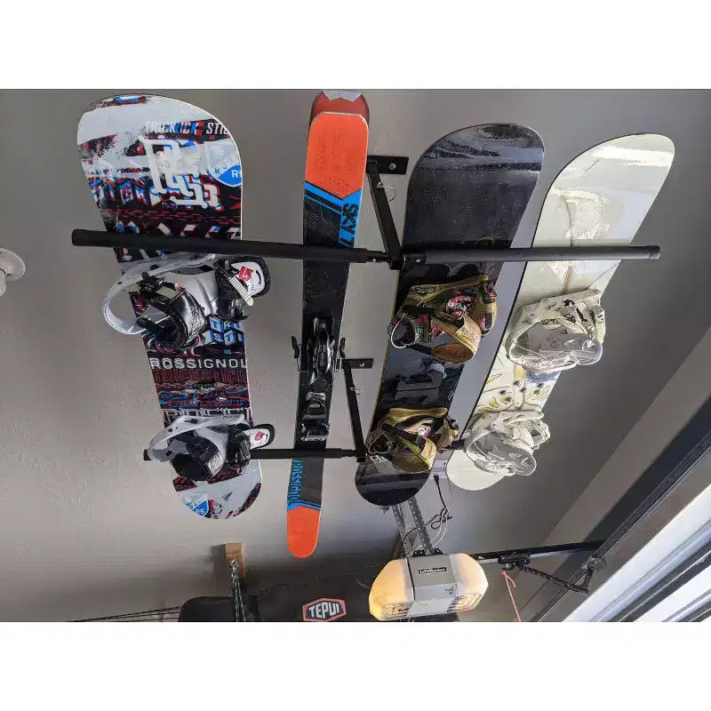 Hi-Port 2 | Support de rangement réglable pour skis et snowboard au plafond | Double | Supporte 68 kg