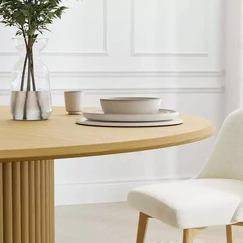 Table de salle à manger ronde en bois massif de 46 pouces
