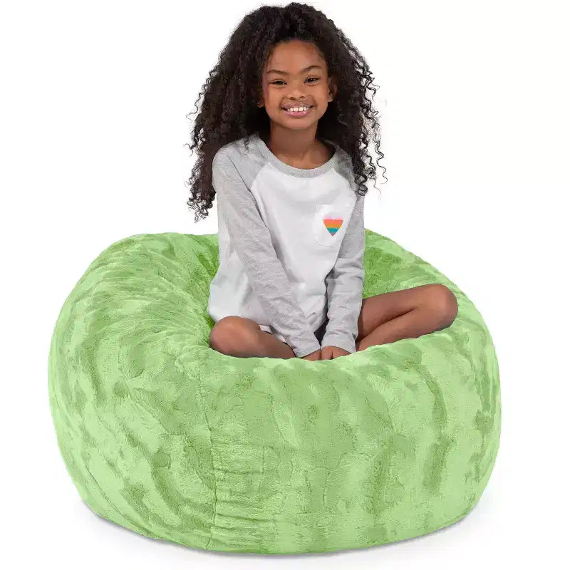 Pouf géant 3 pieds - Fausse fourrure - Couleurs amusantes