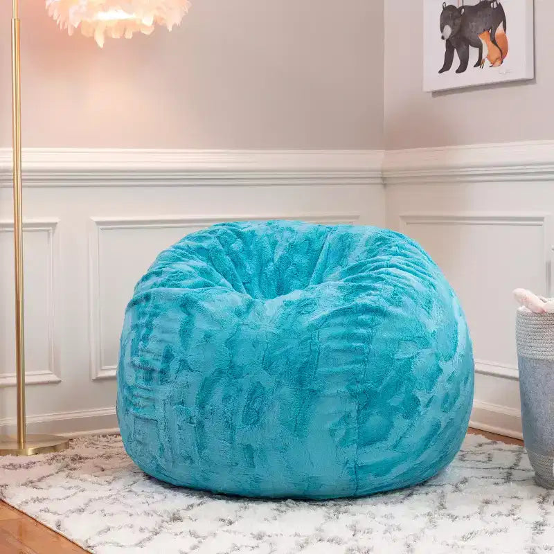 Pouf géant 3 pieds - Fausse fourrure - Couleurs amusantes