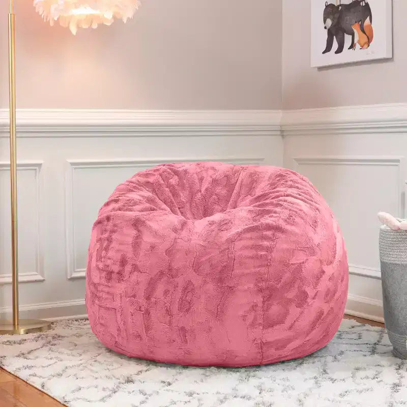 Pouf géant 3 pieds - Fausse fourrure - Couleurs amusantes