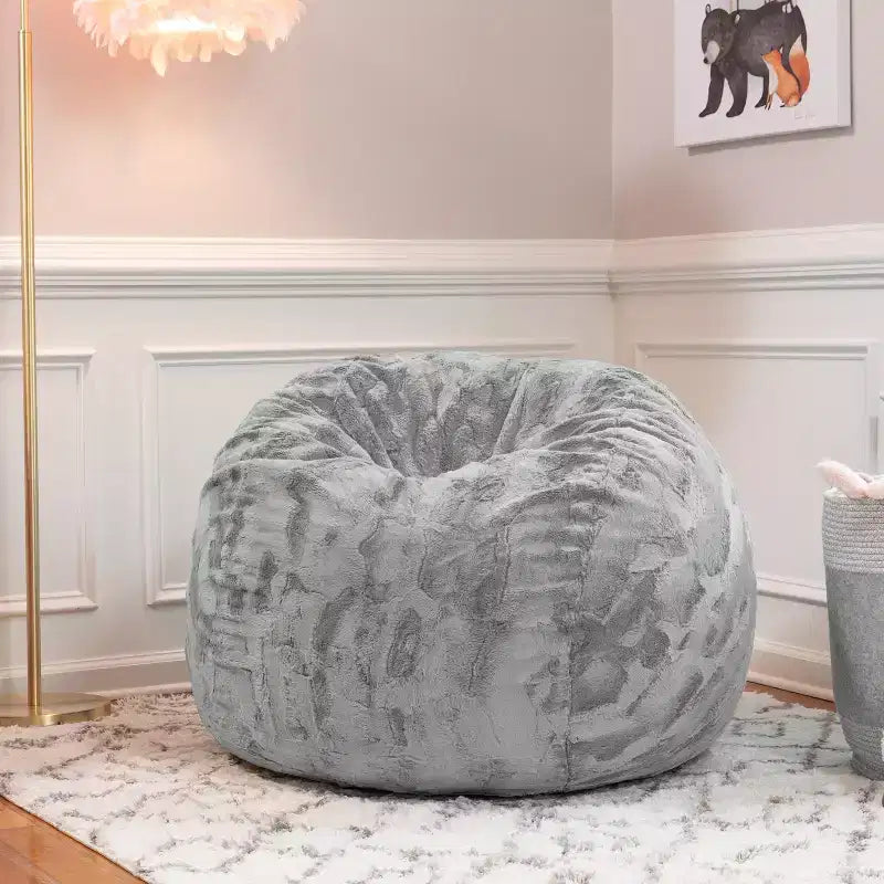 Pouf géant 3 pieds - Fausse fourrure - Couleurs amusantes
