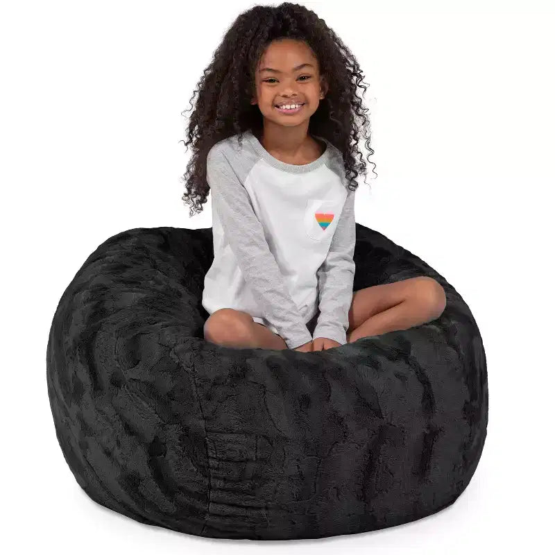 Pouf géant 3 pieds - Fausse fourrure - Couleurs amusantes