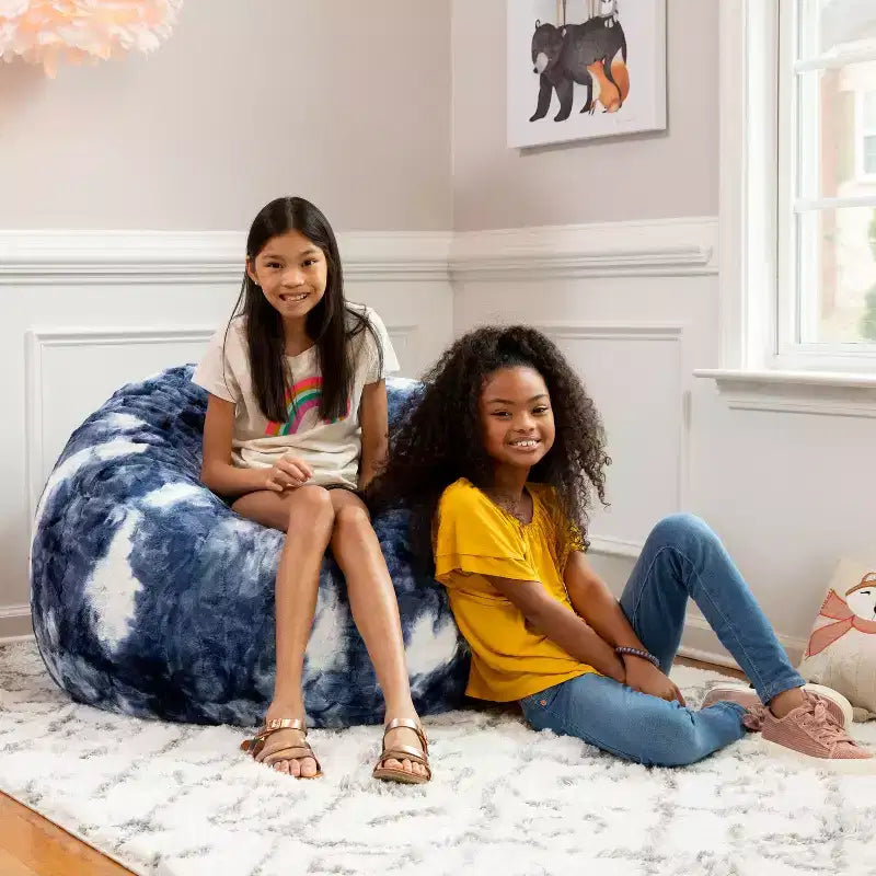 Pouf géant 3 pieds - Fausse fourrure - Couleurs amusantes