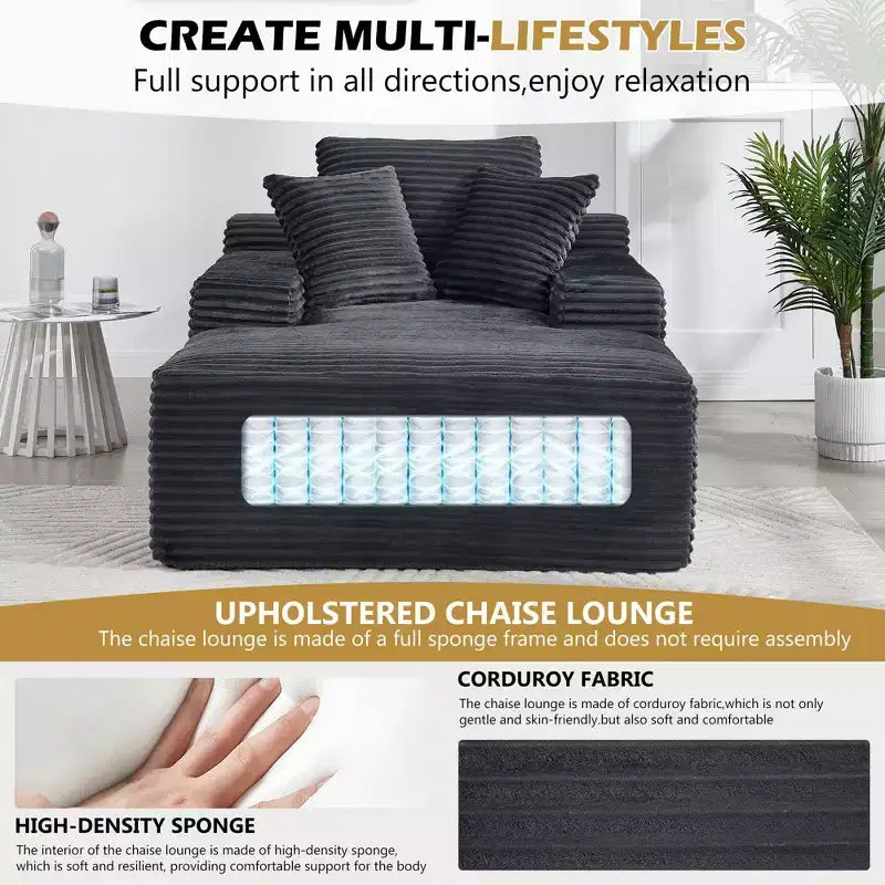 Canapé-lit futon de sol moderne surdimensionné en velours avec coussins moelleux, canapé-lit de salon confortable pour le salon, l'appartement
