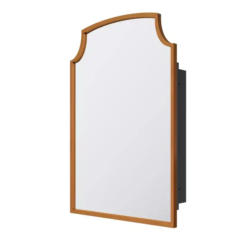 Armoire à pharmacie de salle de bain dorée avec miroir et 3 étagères de rangement murales, 75,9 cm (H) x 50 cm (L)