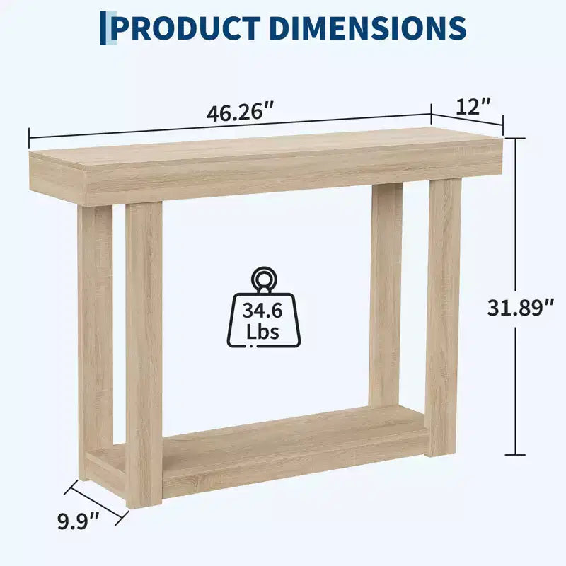 Table console de ferme 46 po, table de canapé étroite pour entrée, table d'appoint industrielle, assemblage facile, pour couloir, vestibule, salon