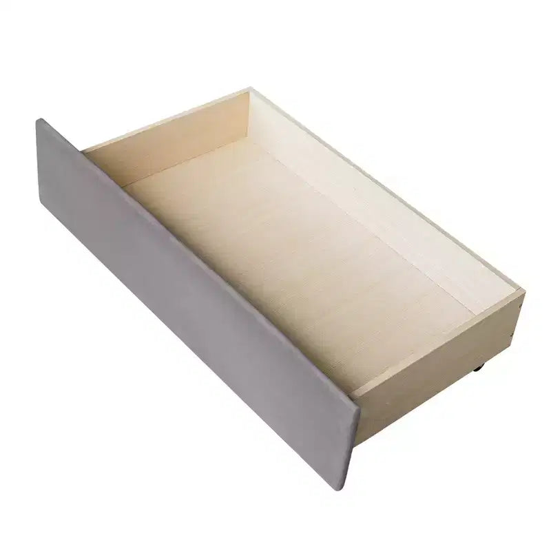 Lit de repos rembourré jumeau avec tiroirs de rangement, canapé-lit en velours en forme de L avec tête de lit et accoudoir pour chambre à coucher