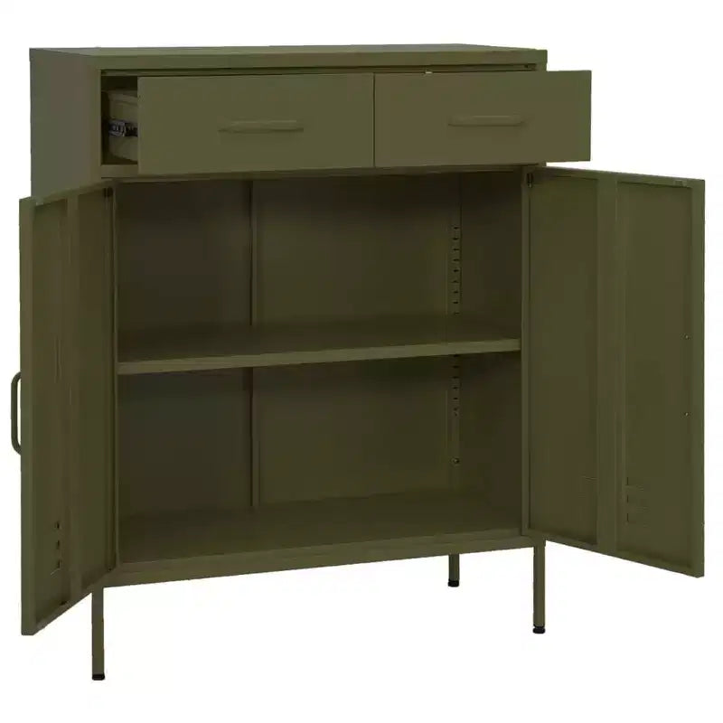 Meuble de rangement Acier Vert Olive 80 x 35 x 101,5 cm