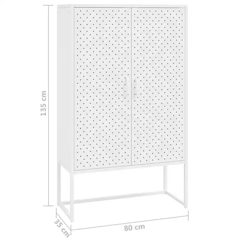 Meuble de rangement, buffet pour entrée, chambre, bureau en acier – blanc