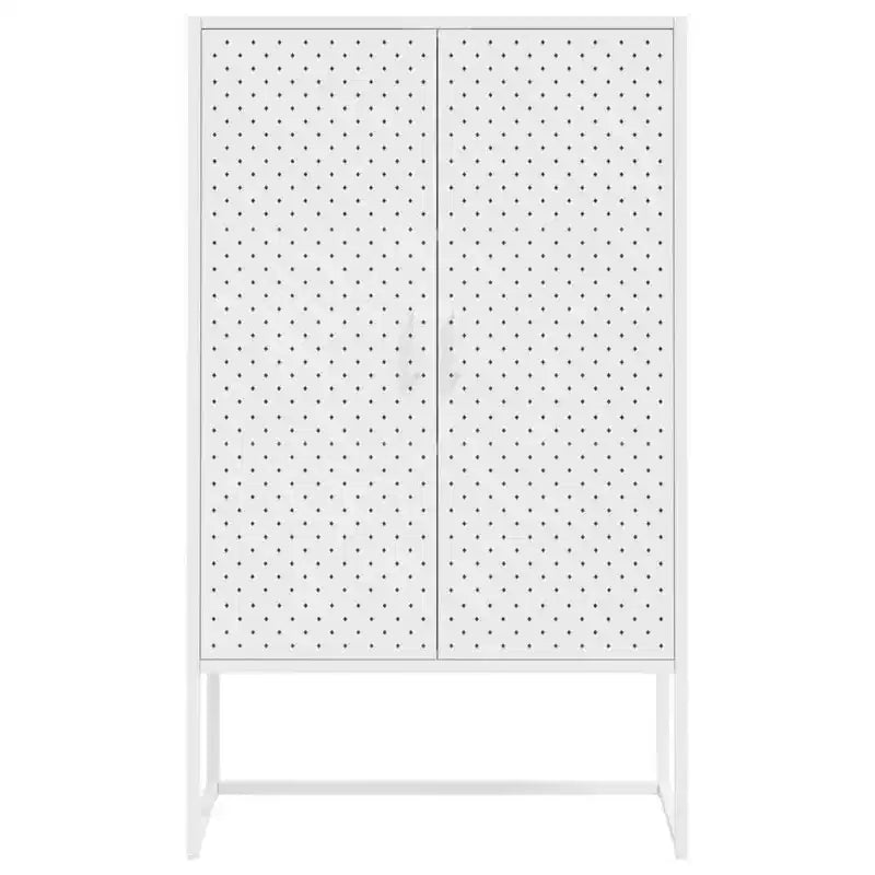 Meuble de rangement, buffet pour entrée, chambre, bureau en acier – blanc