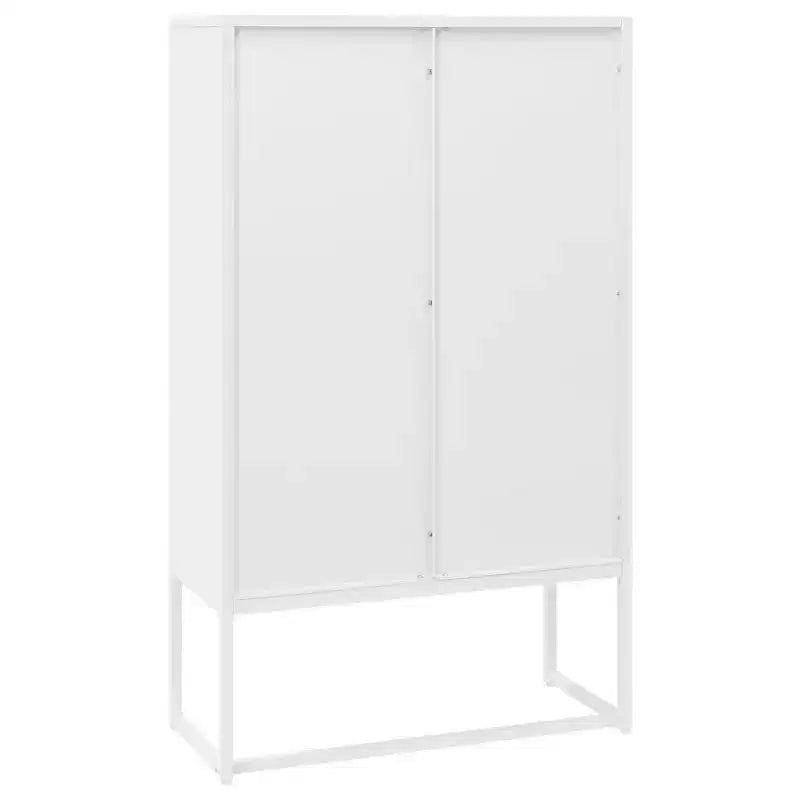 Meuble de rangement, buffet pour entrée, chambre, bureau en acier – blanc