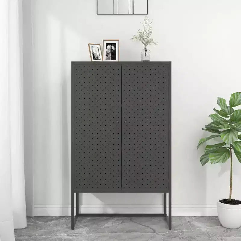 Meuble de rangement, buffet pour entrée, chambre, bureau en acier – blanc