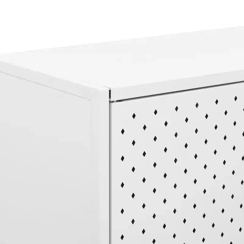 Meuble de rangement, buffet pour entrée, chambre, bureau en acier – blanc