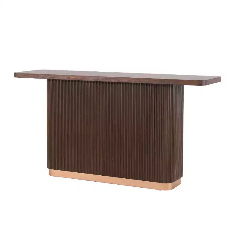 Table console étroite de 58 po avec dessus en placage de frêne, table de canapé moderne, table d'entrée pour salon, couloir ou hall-