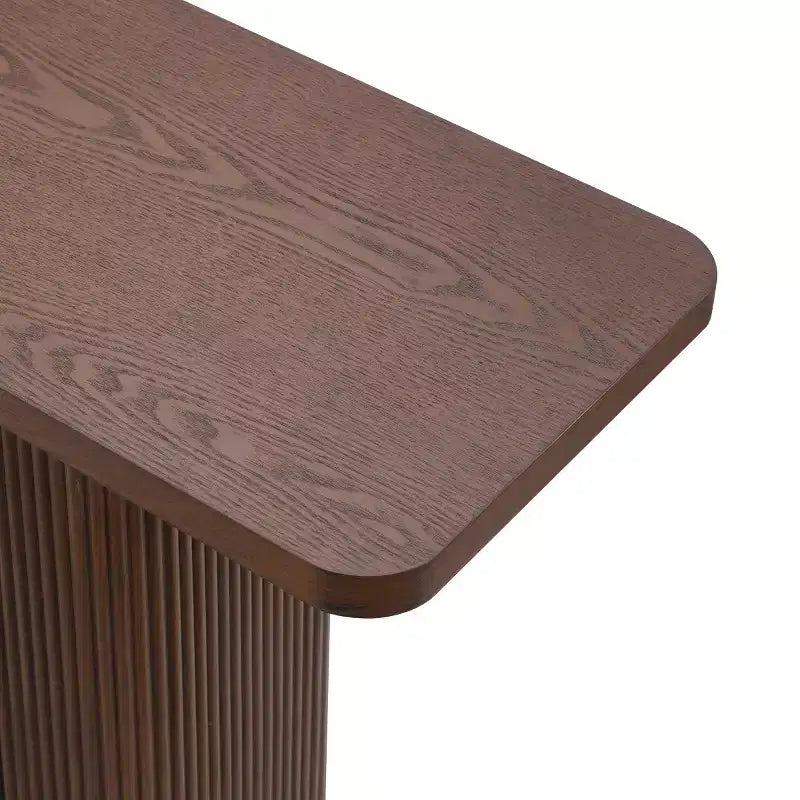 Table console étroite de 58 po avec dessus en placage de frêne, table de canapé moderne, table d'entrée pour salon, couloir ou hall-