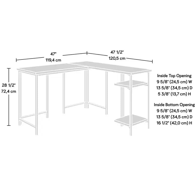 Bureau de rangement rustique en bois Willow avec étagères réglables