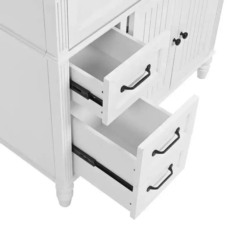 Meuble-lavabo de salle de bain 36 pouces, Meuble de rangement de salle de bain avec tiroirs, Meuble-lavabo simple