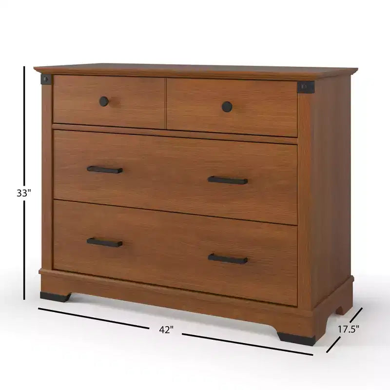 Ensemble de chambre de bébé Redmond avec lit à panneaux, commode et chiffonnier, 3 pièces, comprend un lit de bébé convertible 4-en-1, une commode et un chiffonnier