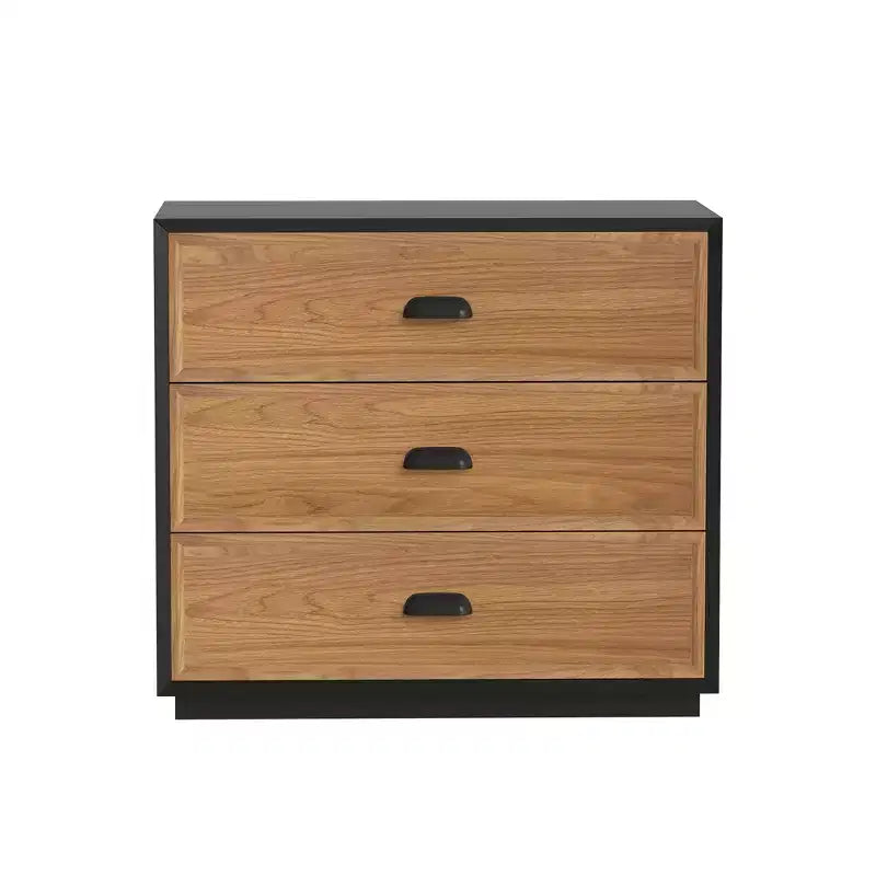 Table de chevet rustique Luck Live Farmhouse en bois massif avec 3 tiroirs, 31,49 po