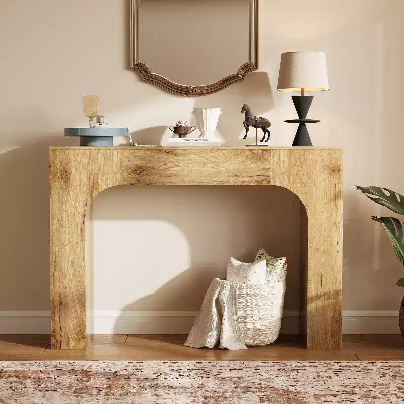 Console de ferme de 119 cm, Table de canapé d'entrée fine, Table d'appoint étroite rustique pour couloir ou salon