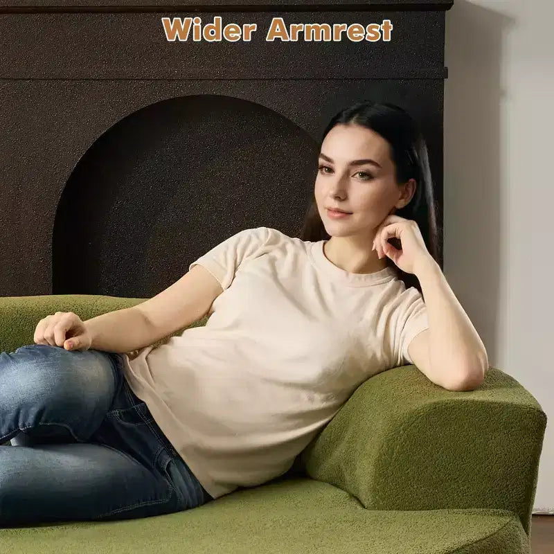 Canapé rond en peluche pour salon, tissu doux en polyester avec ressort et éponge, mobilier de salon confortable, chaise confortable circulaire de 58,26 pouces