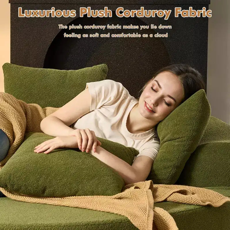 Canapé rond en peluche pour salon, tissu doux en polyester avec ressort et éponge, mobilier de salon confortable, chaise confortable circulaire de 58,26 pouces