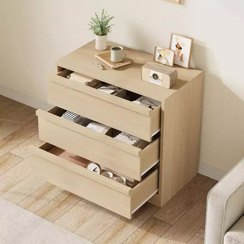 Commode haute moderne à 4 tiroirs, Meuble de rangement style Mid-Century pour Chambre, Salon et Entrée