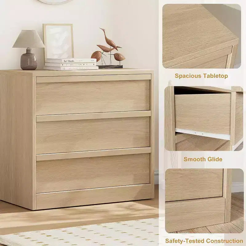 Commode haute moderne à 4 tiroirs, Meuble de rangement style Mid-Century pour Chambre, Salon et Entrée