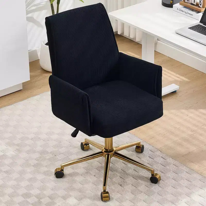 Chaise de bureau mi-dossier, relevable, tissu rayé, ergonomique. Idéale pour le travail, les études et la détente.