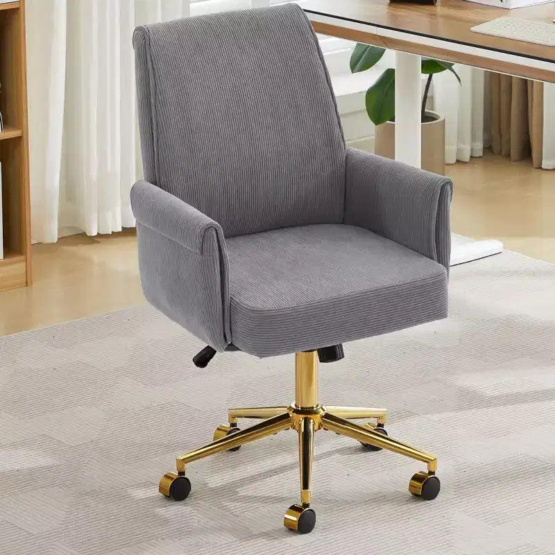 Chaise de bureau mi-dossier, relevable, tissu rayé, ergonomique. Idéale pour le travail, les études et la détente.
