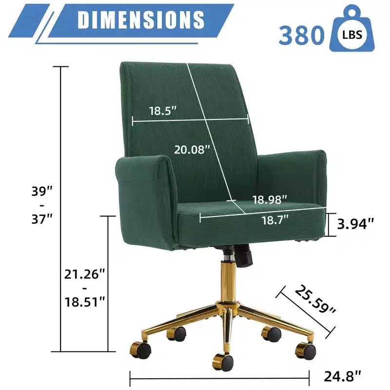 Chaise de bureau mi-dossier, relevable, tissu rayé, ergonomique. Idéale pour le travail, les études et la détente.