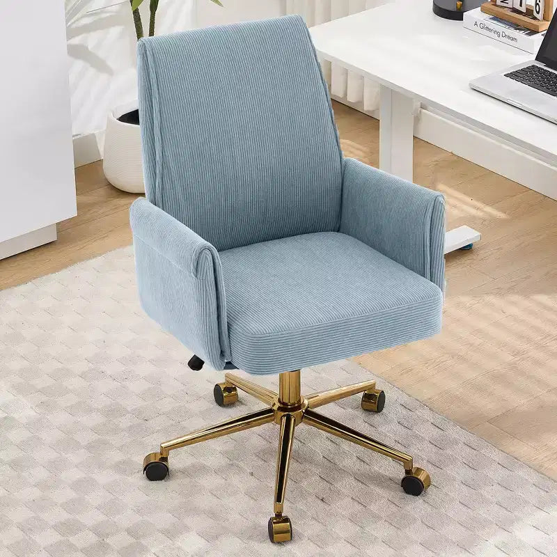 Chaise de bureau mi-dossier, relevable, tissu rayé, ergonomique. Idéale pour le travail, les études et la détente.