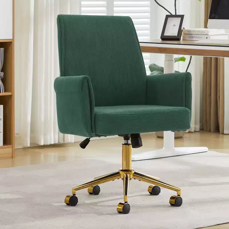 Chaise de bureau mi-dossier, relevable, tissu rayé, ergonomique. Idéale pour le travail, les études et la détente.