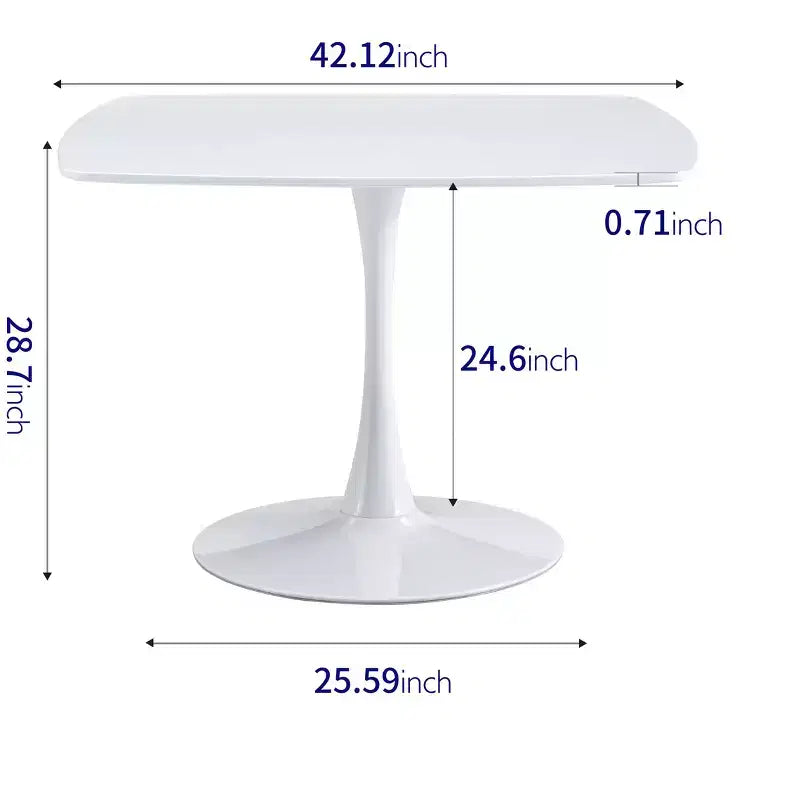 Table à manger Mid-Century de 107 cm avec plateau rond en MDF et piètement croisé, pour 4-6 personnes, peut aussi servir de table basse