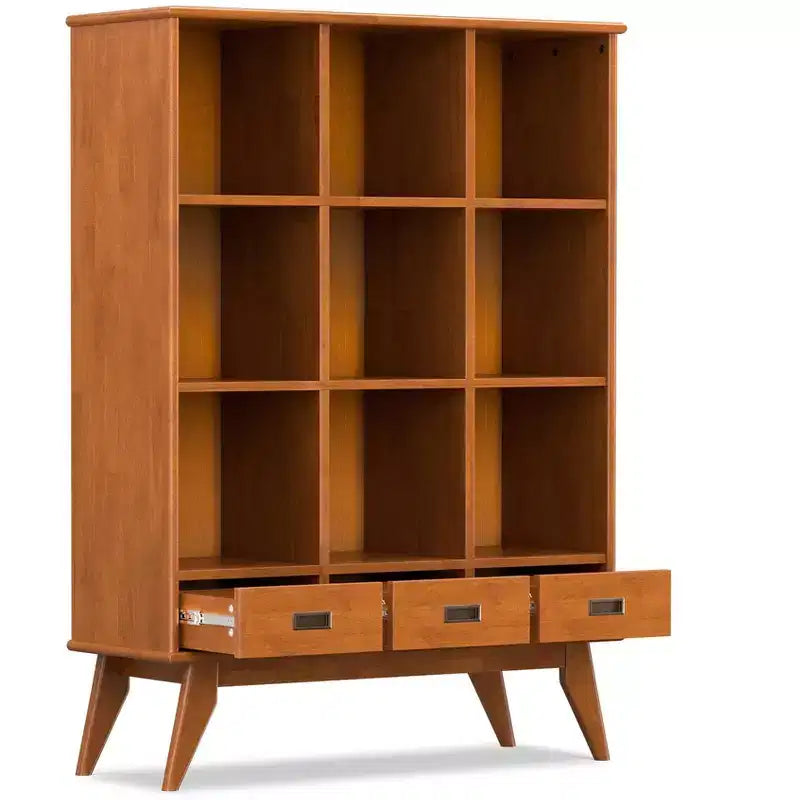 Bibliothèque de rangement Mid-Century de 42 pouces de large en bois massif couleur Teck Brun