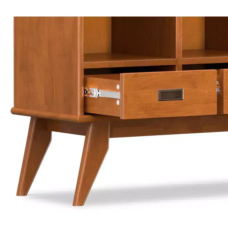 Bibliothèque de rangement Mid-Century de 42 pouces de large en bois massif couleur Teck Brun