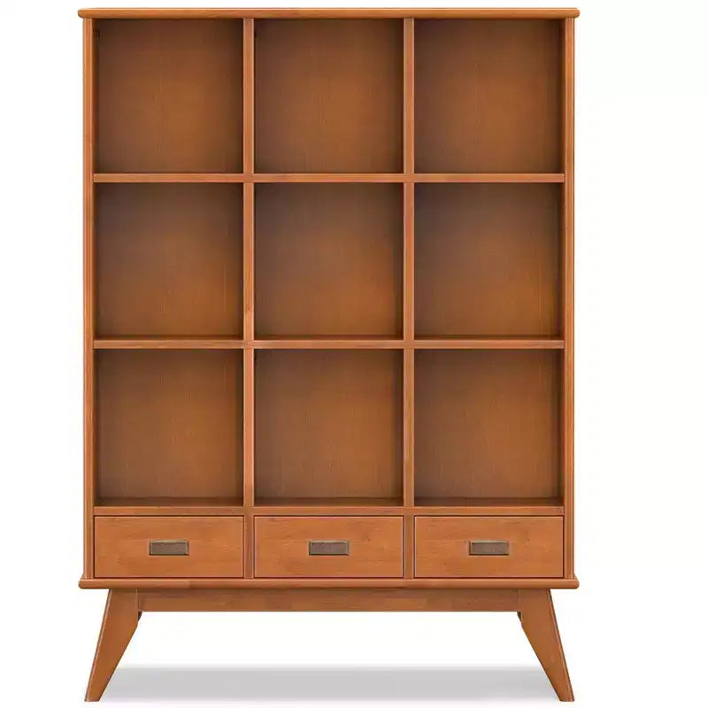 Bibliothèque de rangement Mid-Century de 42 pouces de large en bois massif couleur Teck Brun