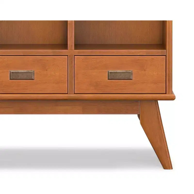 Bibliothèque de rangement Mid-Century de 42 pouces de large en bois massif couleur Teck Brun