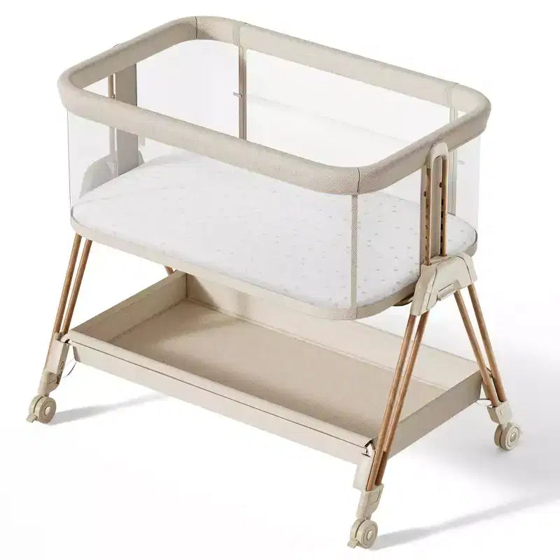 Berceau cododo avec roulettes et plateau de rangement, lit parapluie portable pour nouveau-nés
