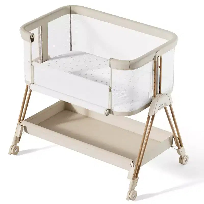 Berceau cododo avec roulettes et plateau de rangement, lit parapluie portable pour nouveau-nés
