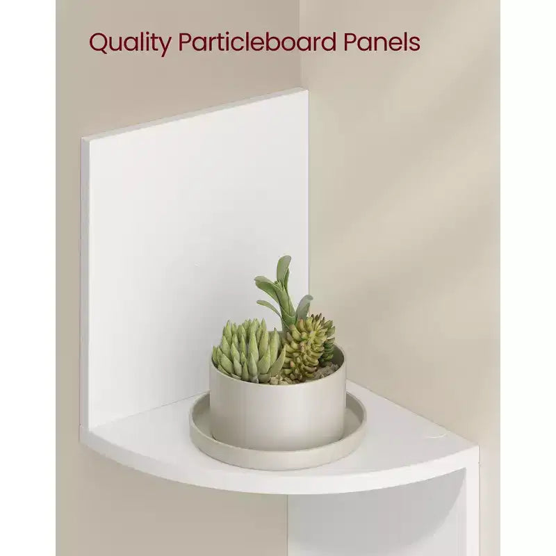 Lot de 2 étagères d'angle murales, bibliothèques d'angle flottantes à 4 niveaux, étagères à plantes pour chambre, salon, salle de bain, bureau à domicile