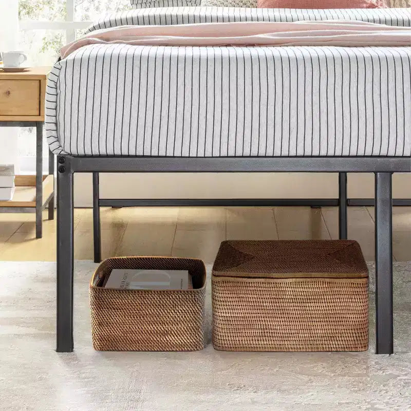 Lit plateforme classique en métal 18 po noir -