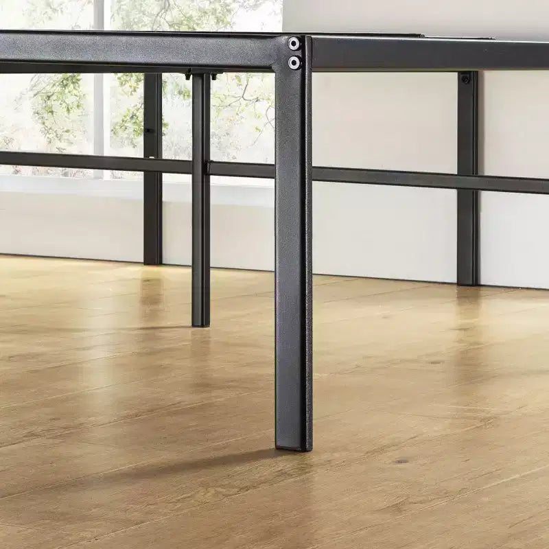Lit plateforme classique en métal 18 po noir -