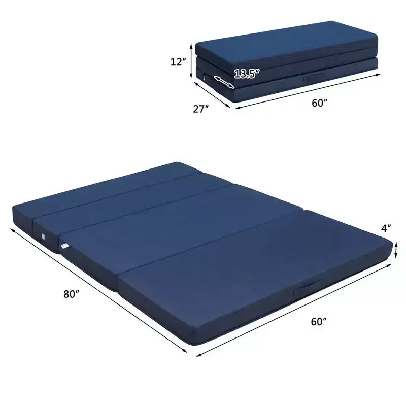 Lit pliant Queen Size 4" (10 cm) en mousse, futon, canapé-lit d'appoint